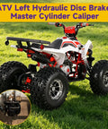 ATV with Left Hydraulic Disc Brake Master Cylinder Caliper Assembly for 50cc to 250cc, fits TaoTao, Coolster, Roketa, Sunl models