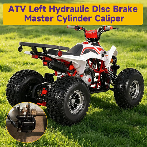 ATV with Left Hydraulic Disc Brake Master Cylinder Caliper Assembly for 50cc to 250cc, fits TaoTao, Coolster, Roketa, Sunl models