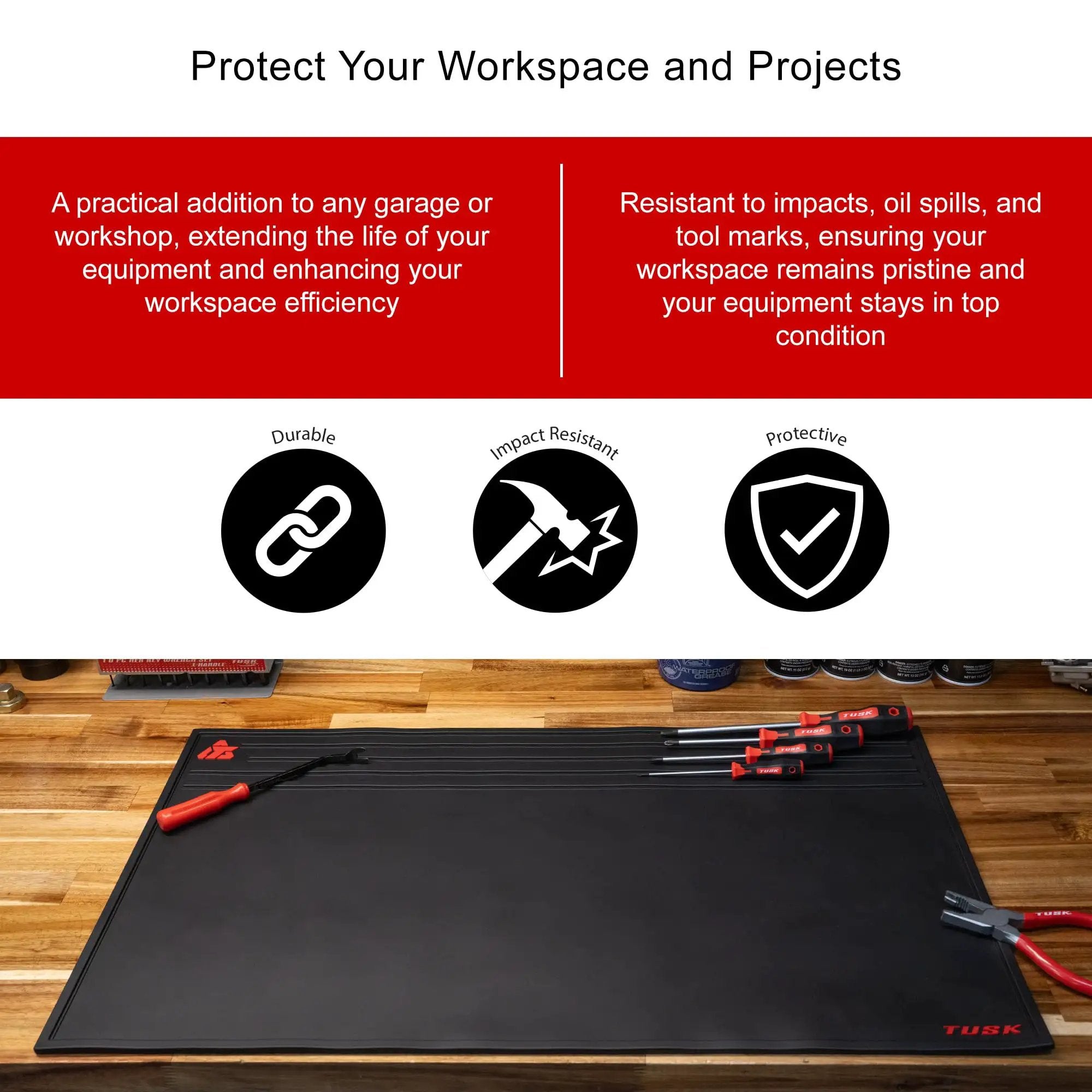 18 Inch By 32 Inch Workbench Mat Durable Black Vinyl ✓