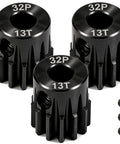 Beefy 13T 32P RC Car Pinion Gear Set 45 Steel Black Oxide 5mm Bore 0.03mm Tolerance Precision Motor Gear For One Tenth Scale RC Cars And 5mm Shaft Motors Includes 3 Pack With M4 Screws