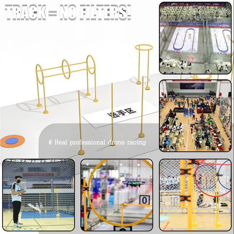 Drone Racing Obstacle Course Kit For Indoor And Outdoor Flight DIY Modular Obstacle Set on display at drone racing event
