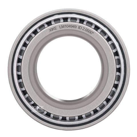 XiKe wheel bearing cup and cone LM104949/LM104911, 2.00 in ID x 3.25 in OD, tapered roller, front view