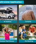 Multi-scene application of Portable Propane Tankless Water Heater For Outdoor Use 1.6 GPM On Demand Hot Water For RV Camping.