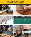 Various scenarios showing M6 Flat Head Hex Socket Cap Screws Set usage in furniture assembly, DIY projects, and repairs.
