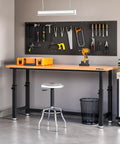 UltraHD Heavy Duty Workbench Table With Solid Wood Top 1000 Lbs Capacity Ideal Garage Workshop And Warehouse Desk Graphite Finish