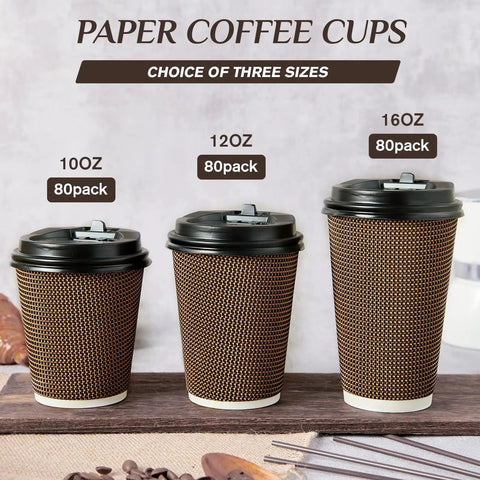 80 Pack 10 Oz Insulated Coffee Cups