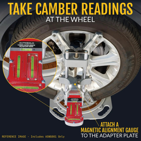 Heavy Duty Lock Tight Wheel Alignment Clamp With Magnetic Adapter For Camber Caster Gauge, universal fit on vehicle rim.