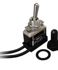 Tough As Nails Heavy Duty Toggle Switch 20/15A 125/277V 2 HP with waterproof rubber boot, gasket, two lead wires, on/off plate.