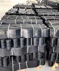 Heavy Duty Gravel Stabilizer Geogrid With Drainage Holes for Driveway and Garden in rolled stacks, black polyethylene