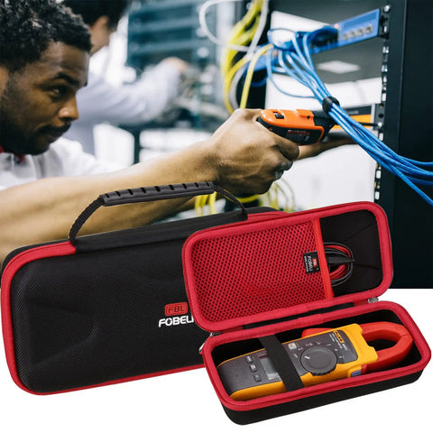 Heavy Duty Eva Carrying Case For Fluke 323 324 325 301D 302 303 305 902 FC Clamp Meter Multimeter Rock Solid Impact Resistance Lockdown With Snug Sealed Fit Waterproof Cover To Keep Gear Locked Down Safe And Sound
