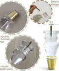 Clear Acrylic Furniture Legs Set of 4 Replacement Feet for Sofas Couches Cabinets and Dressers, Mid Century Modern Look, Gold Detail
