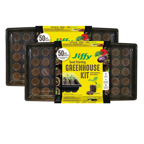 Seed Starter Tray Kit With Two 50 Cell Trays And 42 Millimeter Peat Pellets For Easy Germination Includes Bonus SUPERthrive And Plant Labels Peat And Plastic Starter System Ideal For Indoor Seedlings showing packaging