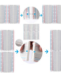 Six-Piece 400-Pin Solderless Breadboard Set for DIY Prototyping with clear pin insertion and alignment shown in close-up.