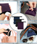 Collage of mini waterproof dry bags in black, blue, purple for Three Pack Waterproof Dry Bags Set for Outdoor Adventures