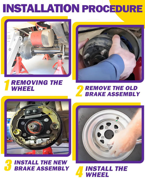 Installation steps for Direct OEM Fit Golf Cart Brake Assembly Kit for EZGO TXT Medalist and Yamaha G14 to G22, 1993-2026.