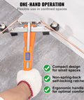 Vevor 1-4 To 7-8 Inch O.D. Ratcheting Pipe Tube Bender with ergonomic handle in use, designed for compact spaces.