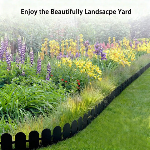 49Ft Arch Garden Edging Border For Flower Beds And Lawns, 5.5 Inch Tall Decorative Landscape Border With 75 Anchoring Spikes