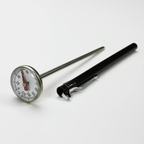Stainless Steel Pocket Dial Thermometer With 5 Inch Stem And 1 Inch Dial For Fridges Freezers And Air Conditioners, with clip-on case