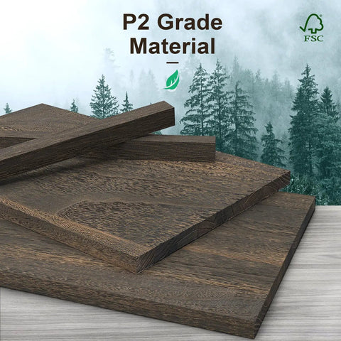 Close-up of walnut finish wood boards for 5 Tier Solid Wood Book Shelf Floor Standing Bookcase In Walnut Finish With Arched Base Farmhouse Style 65 Inches Tall 31.5 Inches Wide 11.8 Inches Deep Room Ready For Living Room Or Study And Office