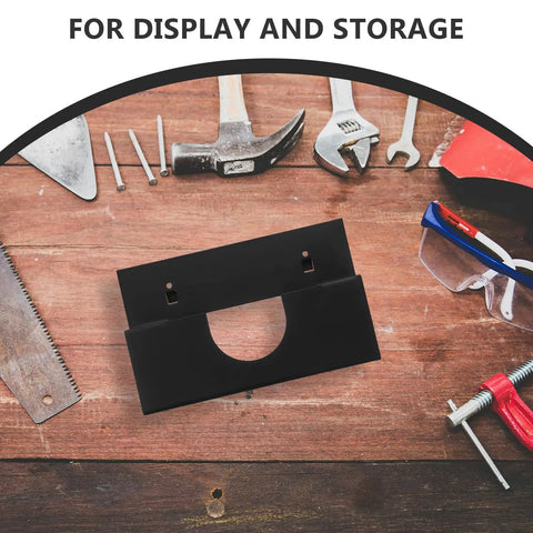 Heavy Duty Angle Grinder Holder Wall Mount Organizer For Workshop Tools Pro Grade Sturdy Iron Bracket on wooden workbench