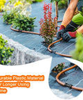 Gardener using Drip Irrigation Fittings Kit For Quarter Inch Tubing, 110 Piece Set With 50 Couplings in garden bed