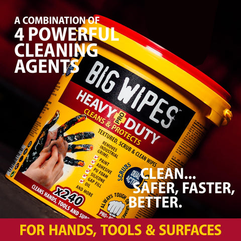 Heavy Duty Hand Cleaning Wipes With Textured Scrubbing Degreaser For Mechanics And Tool Pros In The Shop 240 Count Bucket