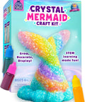Mermaid Crystal Growing Kit For Kids 6 To 8, STEM Craft Toy That Grows Sparkling Crystals On A Mermaid Tail, Totally Screen-Free, Hands-On Science And Art Project For Young Scientists