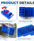 Multifunctional Test Tube Vial Rack Tray for 0.2ml to 50ml Tubes, Trapezoidal Stackable Blue Tube Holder, Lab Organizer