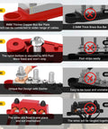 Badass 400A Bus Bar With 12V Power Distribution Block And Four Stainless Steel Studs Heavy Duty Copper Battery Terminal close-up of bus bar design features.