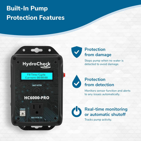 HC6000 PRO Smart Sump Pump Float Switch And Performance Monitor with LCD Display and built-in protection features