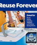 Person carrying cooler with Four Pack 10x10 Inch Cooler Ice Packs With Screw Cap No Ice Needed 18 Degrees F Phase Change
