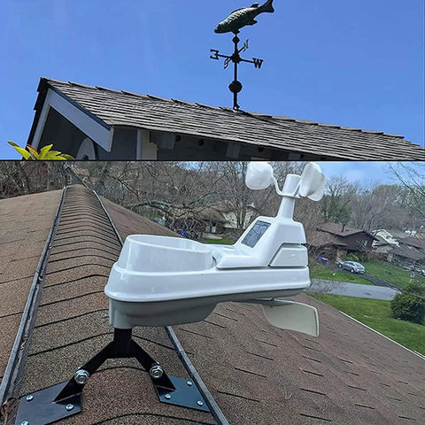 Adjustable Weather Vane Roof Mount Bracket For Weathervanes Fits Up To Three Quarter Inch Poles on shingled roof