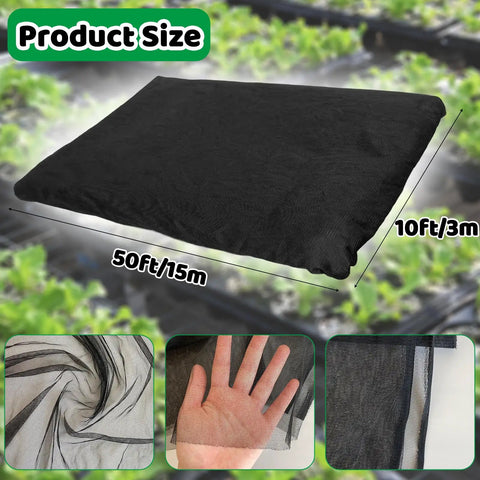 10 X 50 Ft Mosquito Mesh Screen For Patio And Garden, Bird And Bug Barrier Netting To Protect Vegetables And Fruits, ultra-fine mesh