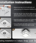 Installation guide for Whisper Quiet Bathroom Exhaust Fan With LED Light, 110 CFM, Ultra Low 1.0 Sone, 8x8 inlet opening