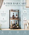 Kicking Your Hosting Game Up A Notch Requires This Rolling Three Tier Bar Cart Featuring Smooth Casters And Smart Storage Shelves For Effortless Drinks Service Across Any Kitchen Or Living Area Making Organization A Breeze And Entertaining Totally.