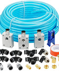 Half Inch Outer Diameter Compressed Air Piping System And Push To Connect Shop Air Line Kit with TPEE Tubing and Fittings Set