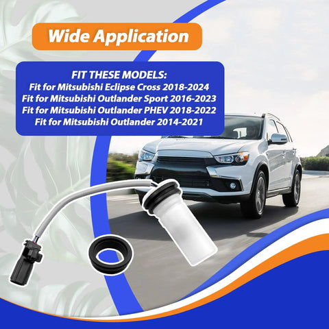 Mitsubishi Washer Fluid Level Sensor 8260A406 Replacement Part Fits Eclipse Cross 2018 2024 Easy Install No Fuss Direct Fit Outlander 2014 2021 Outlander Sport 2016 2023 and Outlander PHEV 2019 2022 shown with fit models and sensor parts