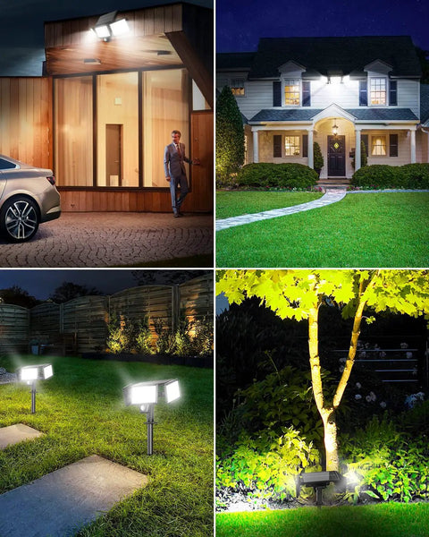 Workhorse Solar Flood Lights With 3000 Lumens Super Bright Motion Sensor And Handy Remote Large Panel IP67 Tough As Nails Weather Resistant Outdoor Security For Driveway Yard Two Pack Warm White