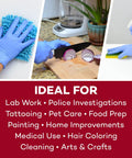X Small Disposable Nitrile Gloves 2000 Count for First Aid Kits and Everyday Medical Use shown in various daily tasks