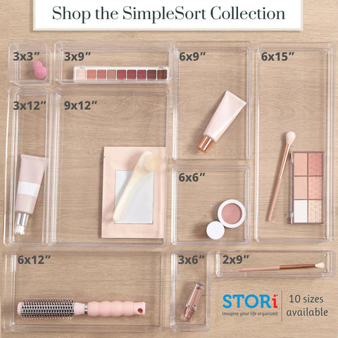 Keep Your Drawers Chill And Clutter Free With This Awesome 6 Piece Clear Drawer Organizer Bins Set Multi Size Nesting Containers For Bathroom Vanity Makeup Or Desk Storage Made In Usa Quality You Can Trust