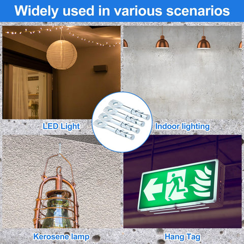 50 Pcs Eye Bolt Wedge Concrete Anchors 1/4 By 2 Inch Expansion Ceiling Anchors Galvanized Carbon Steel Wedge for lighting and signage