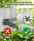 Comparison of Large Capacity Automatic Bird Water Dispenser For Cage With Spill Proof Design securing tightly with sturdy construction.