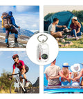 Rugged Portable Compass Keychain for Outdoors with ABS construction, shown on adventures and trails, ideal for hiking and camping