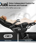 Woman reclining on Dual Motor Electric Office Chair With Footrest For Home Office, Boss Level Comfort, Wide Ergonomic Leather Seat