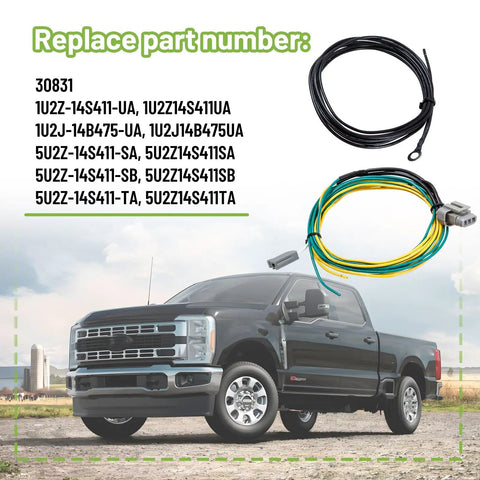 Straight Shot Plug And Play Alternator Stator Swap Wiring Cable Conversion Harness Kit For Ford F150 F250 with replacement part numbers.