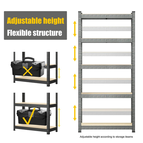 Four Heavy Duty Five Tier Storage Shelves 28 By 12 By 59 Inches Built Rock Solid Utility Rack Organizer For Garage Or Basement Gets The Job Done With Hammer Finish Steel Frame