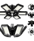 Super Bright 180W Garage Light Bulbs 18000 Lumens Of Daylight 6500K 6 Plus 1 Deformable Panel Design 360 Degree Illumination Shop Lighting