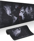 World Map Themed Go To Gaming Mouse Pad For Desk And Keyboard, Large 31.5 Inch By 11.8 Inch, Non Slip Base, Double Sided With Precise Edge Stitching, Ideal For Gaming Office Or Home Use, Black.