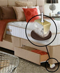 Three And A Quarter Inch Bed Roller And Furniture Wheel Gripper Caster Cups Set Of Four In Chocolate Brown for beds
