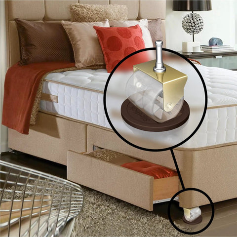 Three And A Quarter Inch Bed Roller And Furniture Wheel Gripper Caster Cups Set Of Four In Chocolate Brown for beds